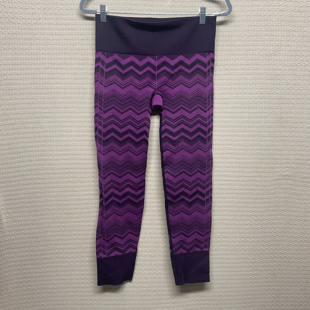 LULULEMON Size‎ 12 Chevron Plum Leggings EBB TO STREET Seamless Workout Pants